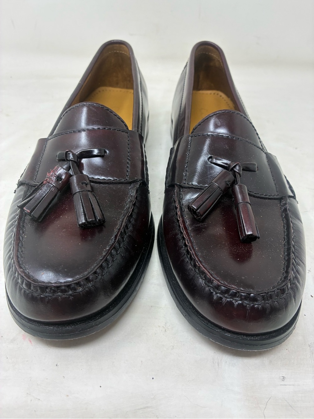 Men's Cole Haan Burgundy Tassel Loafers - Classic Leather Dress Shoes